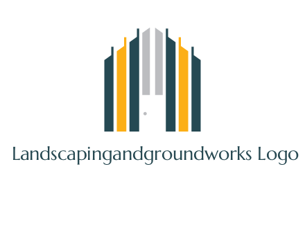 vertical lines house shape logo