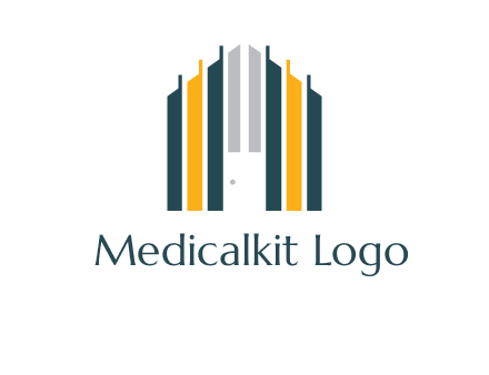 vertical lines house shape logo