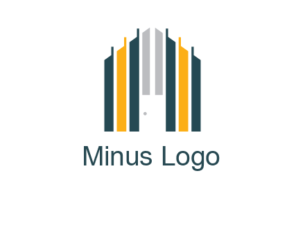 vertical lines house shape logo