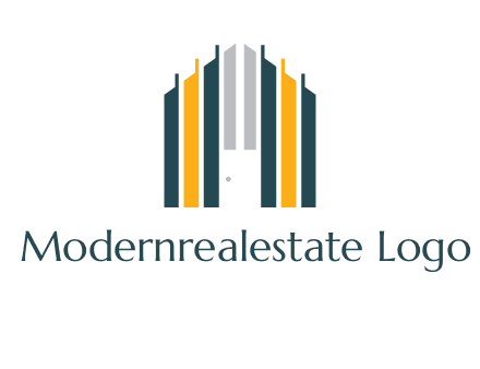 vertical lines house shape logo