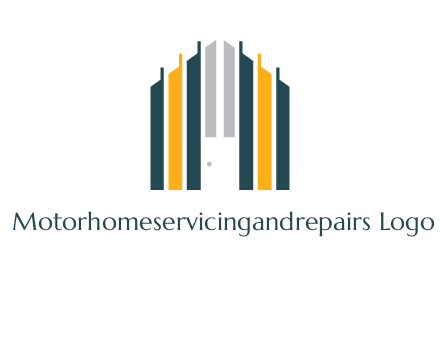 vertical lines house shape logo