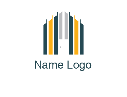 vertical lines house shape logo