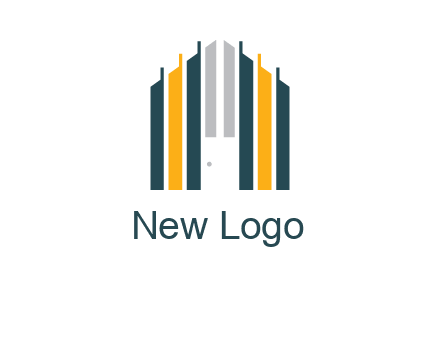 vertical lines house shape logo