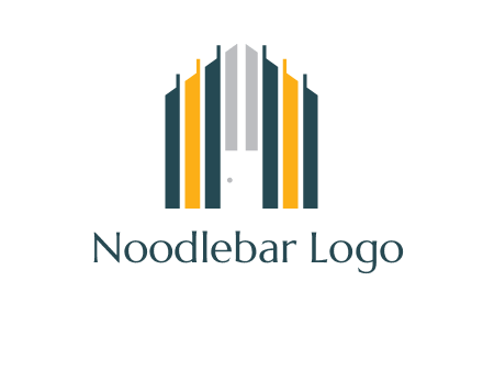 vertical lines house shape logo