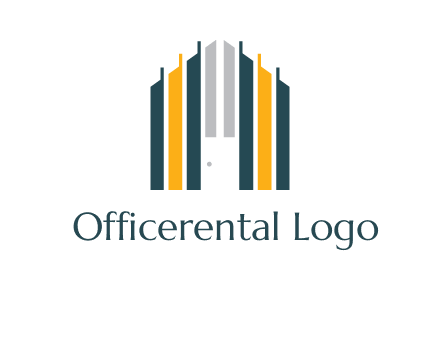 vertical lines house shape logo