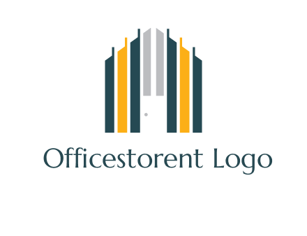 vertical lines house shape logo