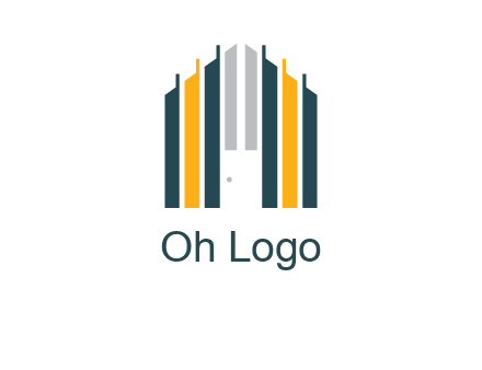 vertical lines house shape logo