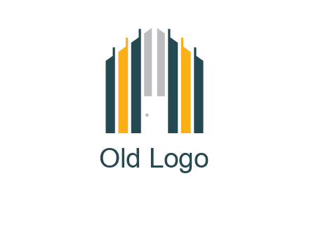 vertical lines house shape logo