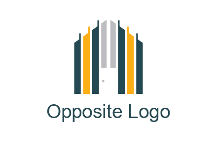 vertical lines house shape logo