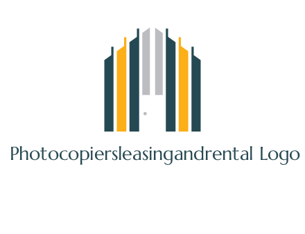 vertical lines house shape logo