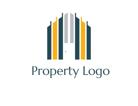 vertical lines house shape logo