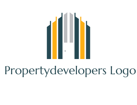 vertical lines house shape logo