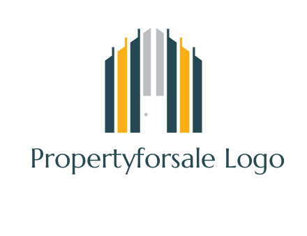 vertical lines house shape logo
