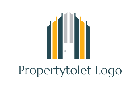 vertical lines house shape logo