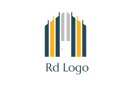 vertical lines house shape logo