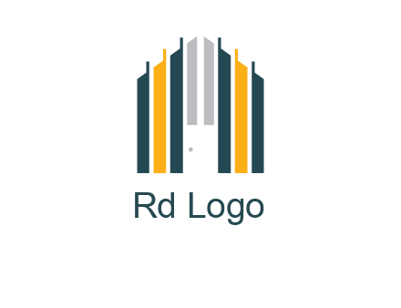 vertical lines house shape logo