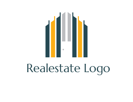 vertical lines house shape logo