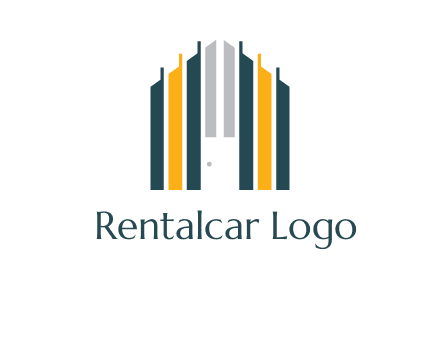 vertical lines house shape logo