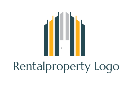 vertical lines house shape logo