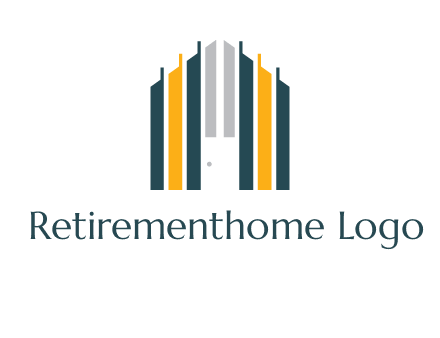 vertical lines house shape logo