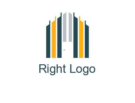 vertical lines house shape logo