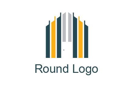vertical lines house shape logo