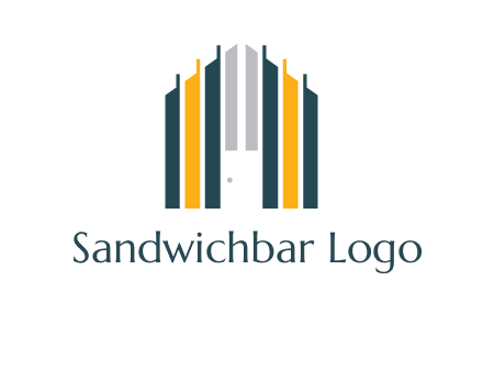 vertical lines house shape logo