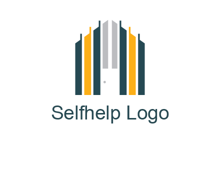 vertical lines house shape logo