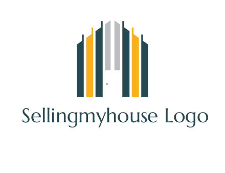 vertical lines house shape logo