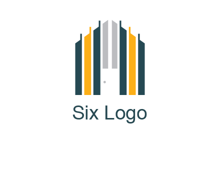 vertical lines house shape logo