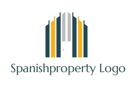 vertical lines house shape logo