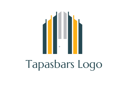 vertical lines house shape logo