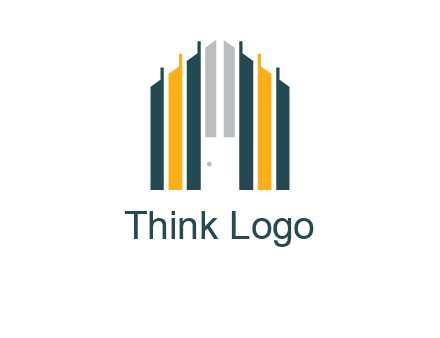 vertical lines house shape logo