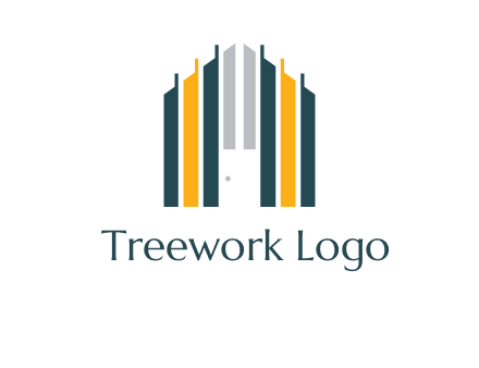 vertical lines house shape logo