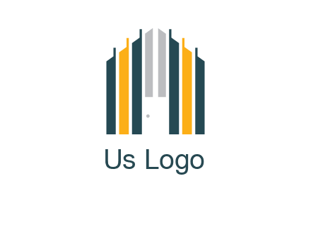 vertical lines house shape logo