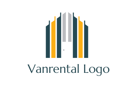 vertical lines house shape logo