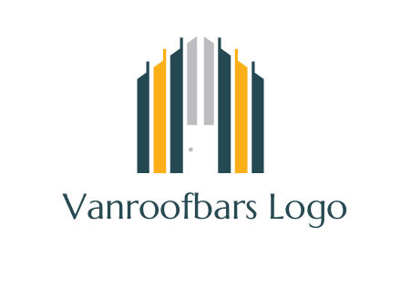 vertical lines house shape logo