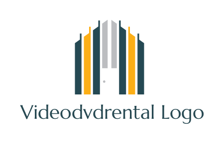 vertical lines house shape logo