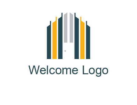 vertical lines house shape logo
