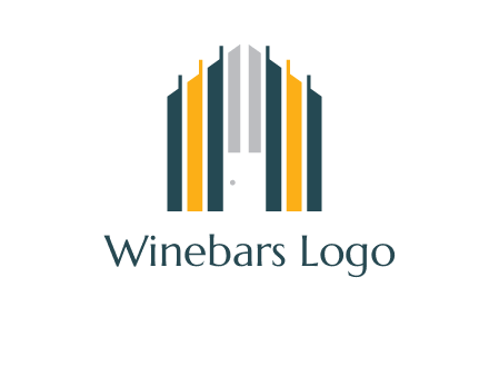 vertical lines house shape logo