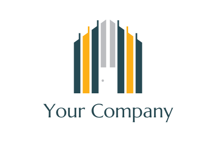 vertical lines house shape logo