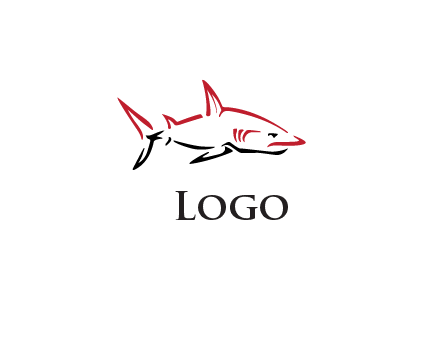 outline shark logo