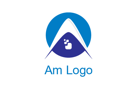 digital letter A with pixels logo