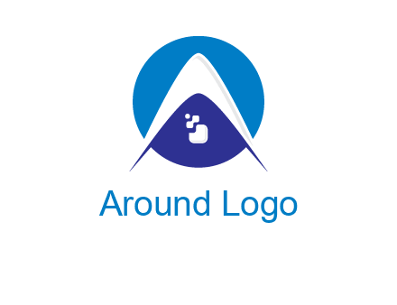 digital letter A with pixels logo