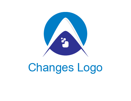 digital letter A with pixels logo