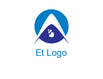 digital letter A with pixels logo