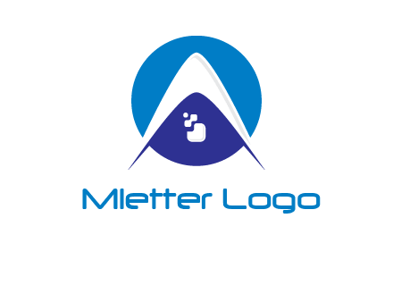 digital letter A with pixels logo