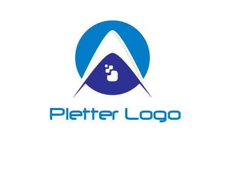 digital letter A with pixels logo