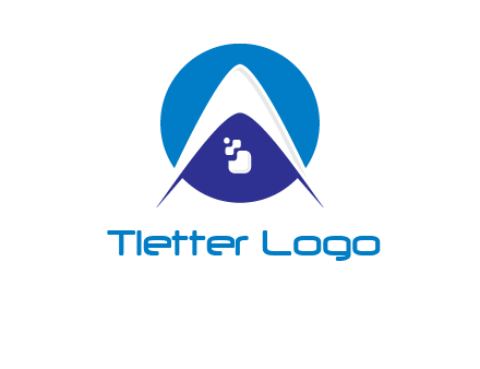 digital letter A with pixels logo