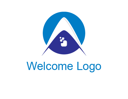 digital letter A with pixels logo